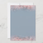 Dusty Blue and Rose Gold Glitter Graduation Party Invitation (Back)