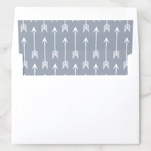 Dusty Blue and White Arrows Envelope Liner (In Envelope)