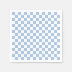 Dusty Blue and White Checkered Napkins