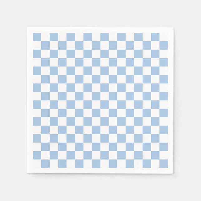 Dusty Blue and White Checkered Napkins (Front)