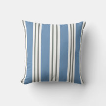 Dusty Blue and White Coastal Stripes