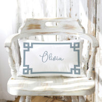 Dusty Blue and White Custom Name Monogram