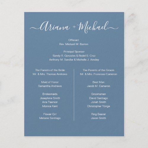 Dusty Blue and White elegant Simple bridal party  Flyer