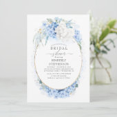 Dusty Blue and White Floral Bridal Shower Invitation (Standing Front)