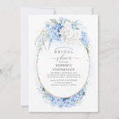 Dusty Blue and White Floral Bridal Shower Invitation (Front)