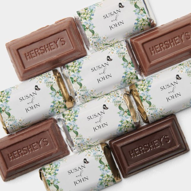 Dusty Blue and White Floral  Hershey's Miniatures (Assorted)