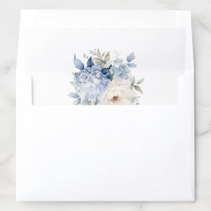 Dusty Blue and White Floral Wedding Envelope Liner