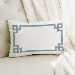 Dusty Blue and White Greek Key | Editable Colors Lumbar Pillow<br><div class="desc">Design your own custom lumbar throw pillow in any color combination to perfectly coordinate with your home decor in any room! Use the design tools to change the background color and the Greek key border color, or add your own text to include a name, monogram initials or other special text....</div>