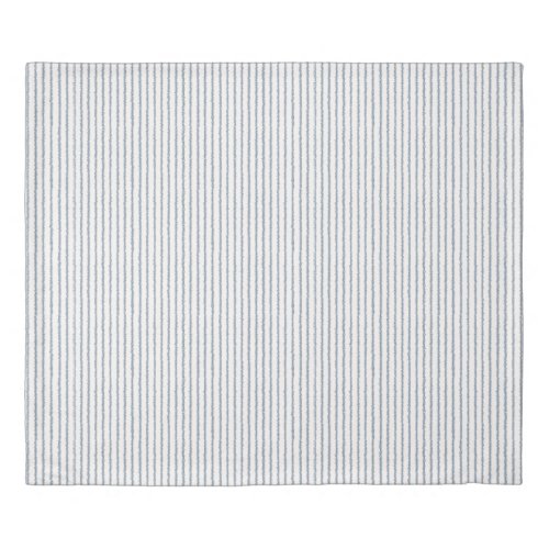 Dusty Blue and White Stripes Pattern Duvet Cover