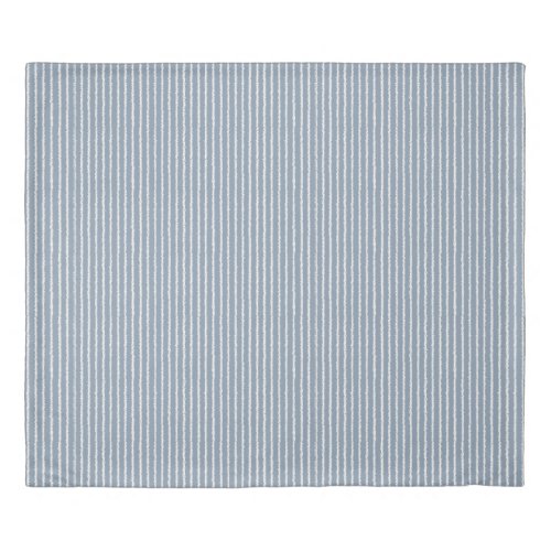 Dusty Blue and White Stripes Pattern Duvet Cover