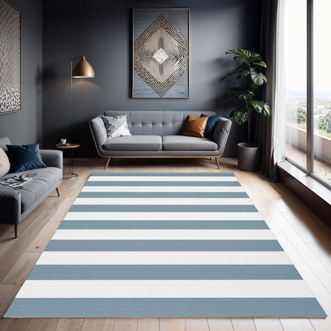 Dusty Blue and White Stripes Rug (Creator Uploaded)
