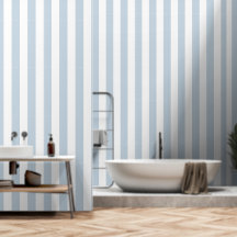 Dusty Blue And White Ultra Wide 4 Inch Stripe