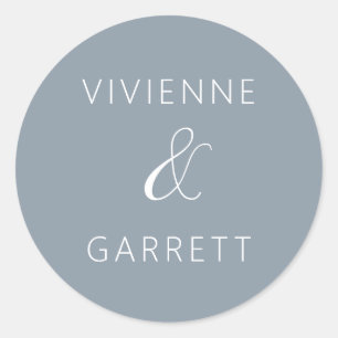Dusty Blue and White Wedding Envelope Seals