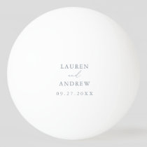 Dusty Blue and White Wedding Personalized Beer Ping Pong Ball