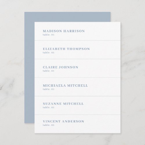 Dusty Blue and White Wedding Place Name Card DIY