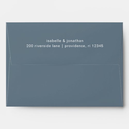 Dusty Blue and White Wedding Return Address Envelope