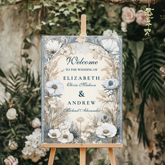 Dusty Blue Anemone Wedding Foam Board (Creator Uploaded)