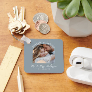 Dusty blue arch photo wedding gift home decor keychain