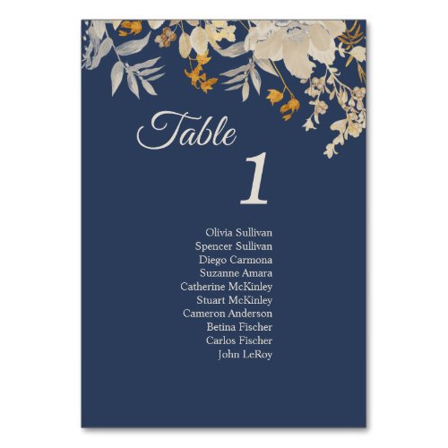 Dusty Blue Autumn Boho Table Numbers Sign Guests