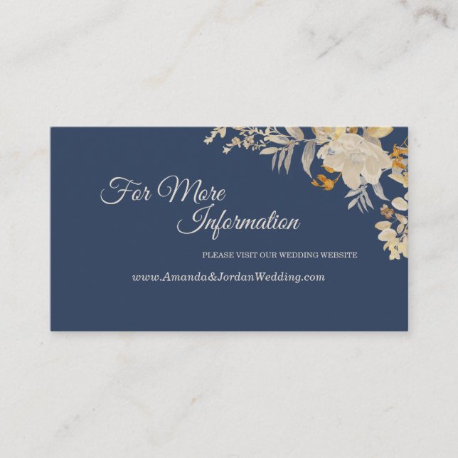 Dusty Blue Autumn Boho Website Enclosure Card (Front)