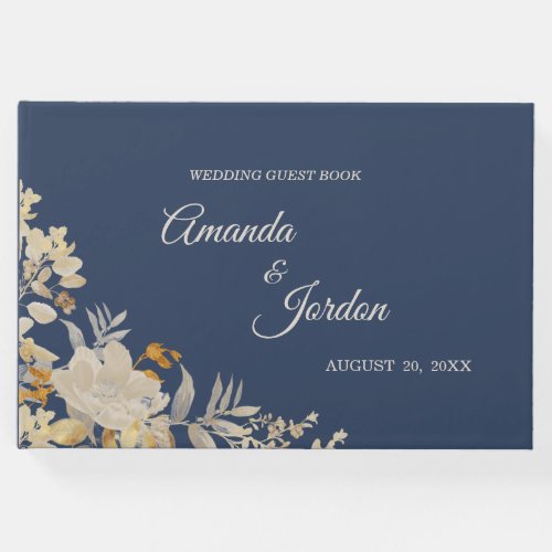 Dusty Blue Autumn Boho Wedding Guest Book