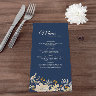 Dusty Blue Autumn Boho Wedding Menu