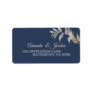 Dusty Blue Autumn Boho Wedding RSVP Address Label