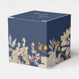 Dusty Blue Autumn Boho Wedding Square Favor Box