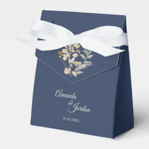 Dusty Blue Autumn Boho Wedding Tent Favor Box