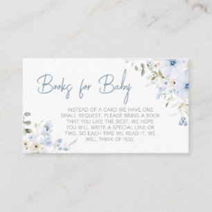 Dusty Blue Baby Bloom Baby Shower Books for Baby Enclosure Card