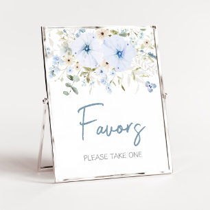 Dusty Blue Baby Bloom Baby Shower Favors Poster