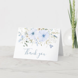 Dusty Blue Baby Bloom Baby Shower Letterpress Thank You Card