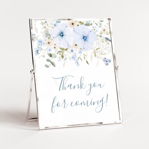 Dusty Blue Baby Bloom Thank you for Coming Poster