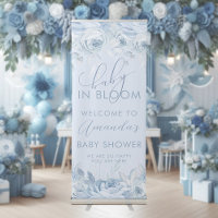 Dusty Blue Baby In Bloom Baby Shower Welcome