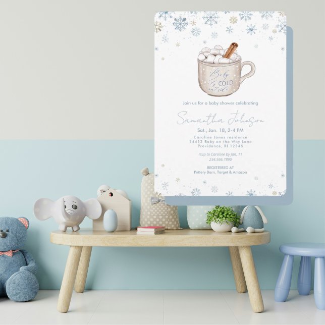 Dusty Blue Baby It's Cold Outside Shower Invitation (Creator Uploaded)