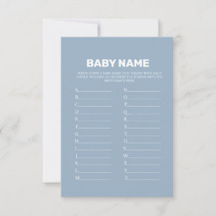 Dusty Blue Baby Name suggestions game card