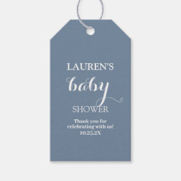 Dusty Blue baby shower boy gift tags