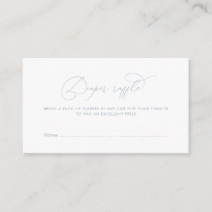 dusty blue baby shower diaper raffle enclosure card