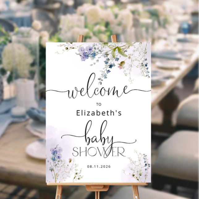 Dusty Blue Baby Shower Welcome Foam Board (Creator Uploaded)