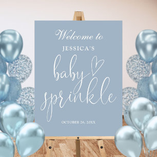 Dusty Blue Baby Sprinkle Shower Welcome Sign