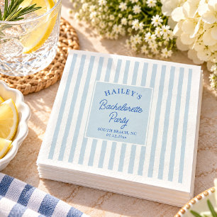 Dusty Blue Bachelorette Party Coastal Chic Napkins