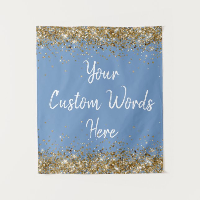 Dusty Blue Backdrop Birthday Party Photo Booth (Front)