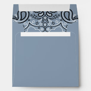 Dusty Blue Bandana Western Print Envelope