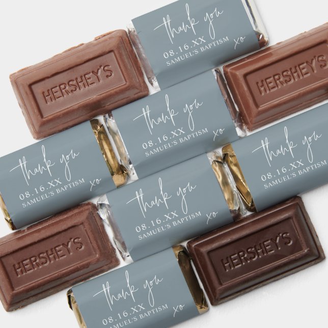 Dusty Blue Baptism Thank You Chocolate  Hershey's Miniatures (Assorted)