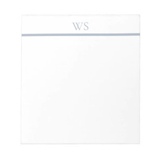 Dusty Blue Bar Monogram Note Pad