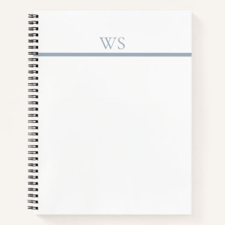 Dusty Blue Bar Monogram Personalized Notebook