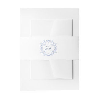 Dusty Blue Baroque Monogram Wedding Belly Band