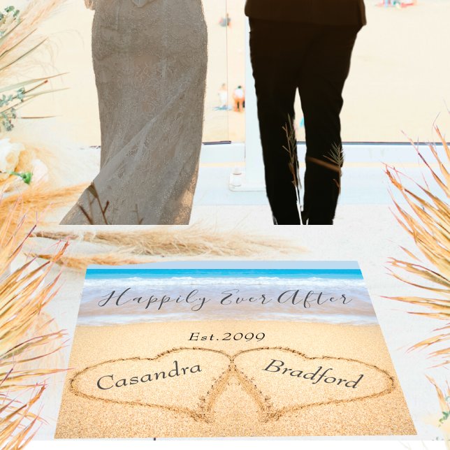 Dusty Blue Beach Wedding 2 Hearts in Sand Floor Decals (Creator Uploaded)