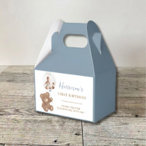 Dusty Blue Bear Photo Birthday Gable Boxes