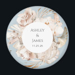 Dusty Blue beige floral guard magnet<br><div class="desc">Beige floral personalised guard magnet</div>